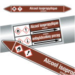 Marqueurs de tuyauteries clp  alcool isopropylique  (liquides inflammables)