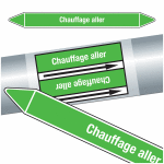 Marqueurs de tuyauteries clp  chauffage aller  (eau)