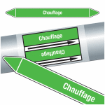 Marqueurs de tuyauteries clp  chauffage  (eau)