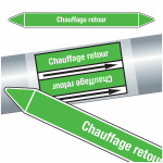 Marqueurs de tuyauteries clp  chauffage retour  (eau)