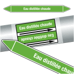 Marqueurs de tuyauteries clp  eau distille chaude  (eau)