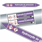 Marqueurs de tuyauteries clp  hydroxyde de potassium  (acides et bases)
