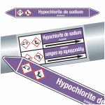 Marqueurs de tuyauteries clp  hypochlorite de sodium  (acides et bases)