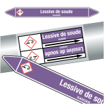 Marqueurs de tuyauteries clp  lessive de soude  (acides et bases)