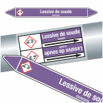 Marqueurs de tuyauteries clp  lessive de soude  (acides et bases)