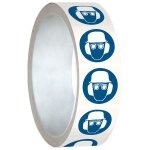 Mini - pictogrammes d'obligation  casque de protection, lunettes de protection et serre - t�te antibruit ...
