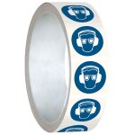 Mini - pictogrammes d'obligation  lunettes de protection et serre - tte antibruit obligatoires  en rouleau ...