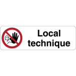 Panneau adh�sif en pvc  acc�s interdit aux personnes non autoris�es - local technique