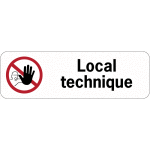 Panneau adhsif en pvc  accs interdit aux personnes non autorises - local technique