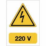 Panneau adhsif de voltage a5  danger lectricit - 220 v