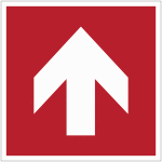 Panneaux et autocollants fl�che incendie droite