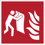Panneaux et autocollants iso 7010  couverture anti - feu  - f016