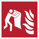Panneaux et autocollants iso 7010  couverture anti - feu  - f016