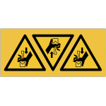 Panneaux et autocollants iso 7010 ecrasement de la main dans l'outil d'une presse plieuse - w030