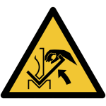 Panneaux et autocollants iso 7010 ecrasement de la main entre une presse plieuse et le mat�riau - w031 ...