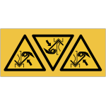 Panneaux et autocollants iso 7010 ecrasement de la main entre une presse plieuse et le mat�riau - w031 ...