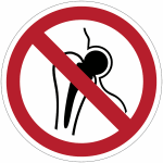 Panneau et autocollant iso 7010 entre interdite aux porteurs d implants mtalliques - p014