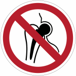 Panneau et autocollant iso 7010 entr�e interdite aux porteurs d implants m�talliques - p014