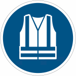 Panneaux et autocollants iso 7010 gilet de s�curit� haute visibilit� obligatoire - m015