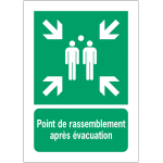 Panneaux et autocollants iso 7010 - point de rassemblement apr�s �vacuation - e007