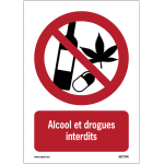 Autocollant lavable toughwash� alcool et drogues interdits
