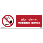 Panneaux et autocollants avec texte - v�los, rollers et trottinettes interdits