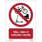 Panneaux et autocollants avec texte - v�los, rollers et trottinettes interdits