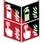 Panneau combin� photoluminescent iso7010 - extincteur - point d'alarme incendie - f001 / f005