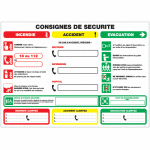 Panneau consignes de scurit format a3 ou a4