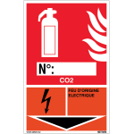 Panneaux d'identification extincteurs - co2, feu d'origine �lectrique