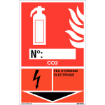 Panneaux d'identification extincteurs - co2, feu d'origine lectrique