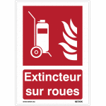 Panneaux iso 7010 a3 / a4 / a5 extincteur sur roues - f009
