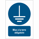 Panneaux iso 7010 a3 / a4 / a5 mise  la terre - m005