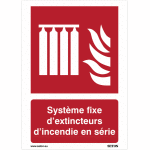 Panneaux iso 7010 a3 / a4 / a5 syst�me fixe d extincteurs d incendie en s�rie - f008
