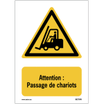 Autocollant lavable toughwash� iso 7010 - attention : passage de chariots - w014