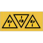 Panneaux iso 7010  danger, �l�ments pointus, risque de coupure de la main  - w022