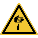 Panneaux iso 7010  danger, �l�ments pointus, risque de coupure de la main  - w022