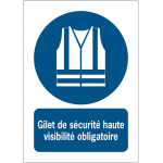 Panneau iso 7010 - gilet de s�curit� haute visibilit� obligatoire - m015