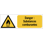 Panneaux iso 7010 horizontaux danger substances comburantes - w028