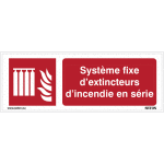 Panneaux iso 7010 horizontaux syst�me fixe d extincteurs d incendie en s�rie - f008