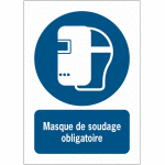 Panneaux iso 7010  message vertical - masque de soudage obligatoire - m019