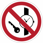 Panneaux iso 7010  articles m�talliques ou montres interdits  - p008