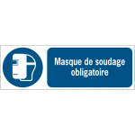 Panneaux iso 7010 d'obligation  message horizontal - masque de soudage - m019