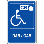 Panneau mural  distributeur automatique accessible aux pmr - dab / gab