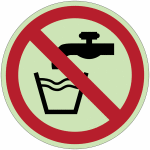 Autocollants photoluminescents iso 7010  eau non potable  - p005