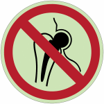 Panneaux photoluminescents iso 7010  entre interdite aux porteurs d implants mtalliques  - p014