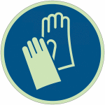 Autocollants photoluminescents iso 7010  gants de protection obligatoires  - m009