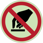 Autocollants photoluminescents iso 7010  interdiction de toucher  - p010