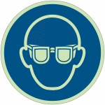 Panneaux photoluminescents iso 7010  lunettes de protection obligatoires  - m004