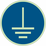 Panneaux photoluminescents iso 7010  mise � la terre obligatoire  - m005